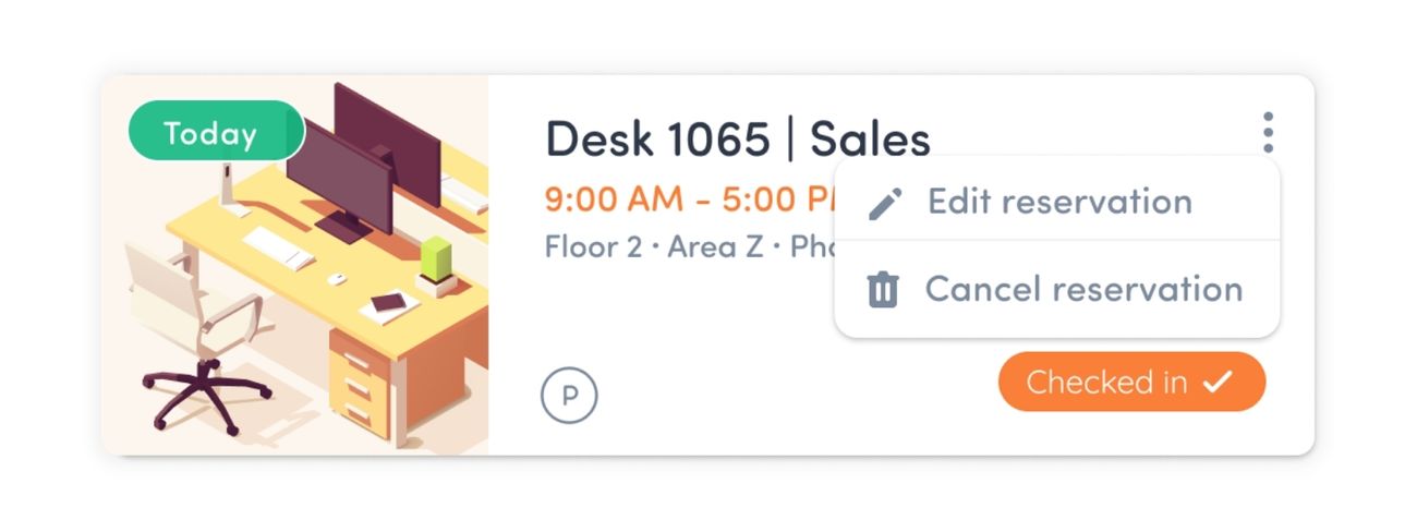 Desk booking reservation