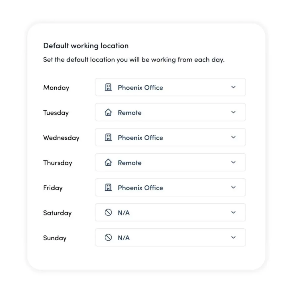 working location options on tactic dashboard