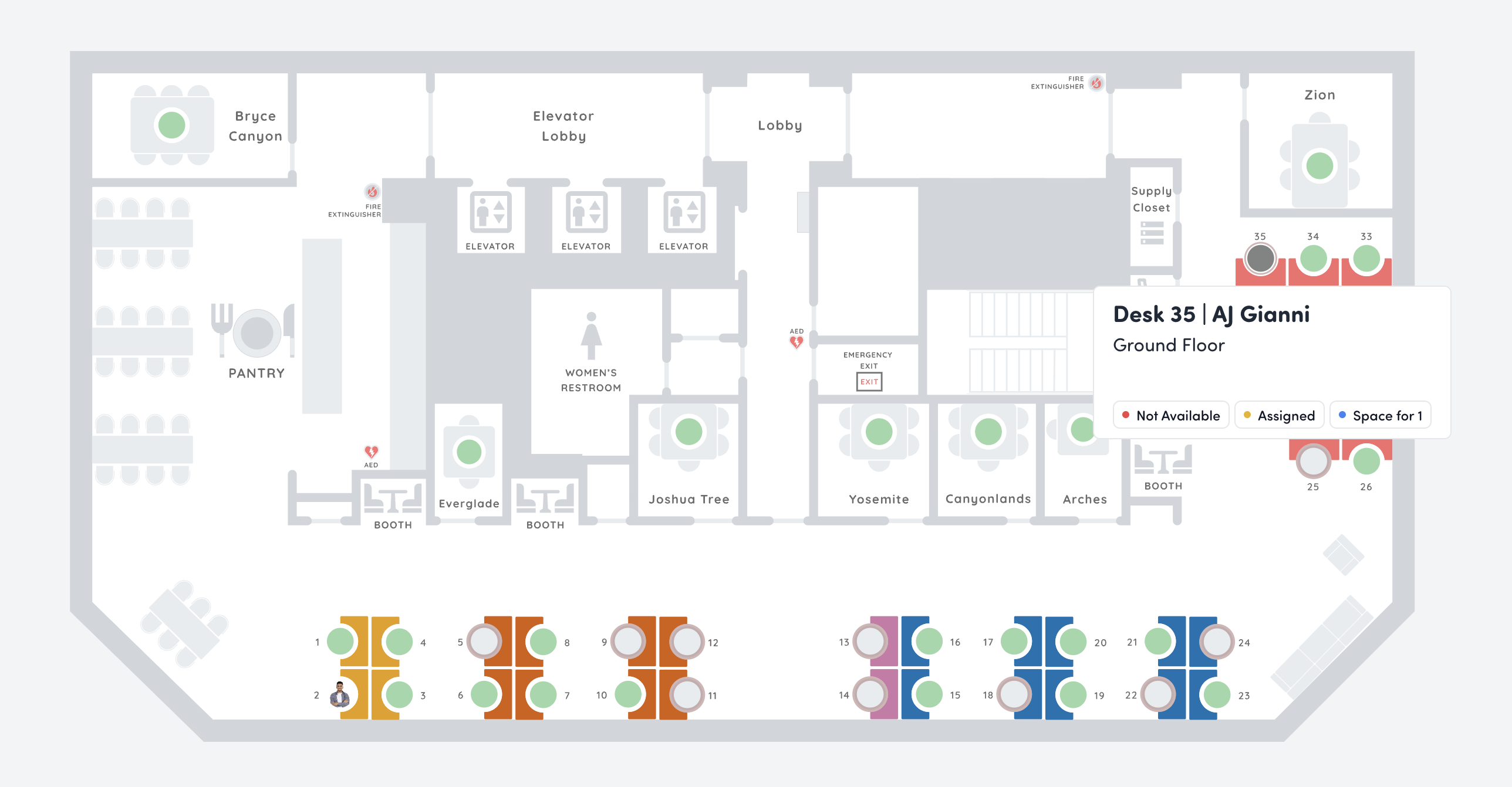 Hot desking reservation system