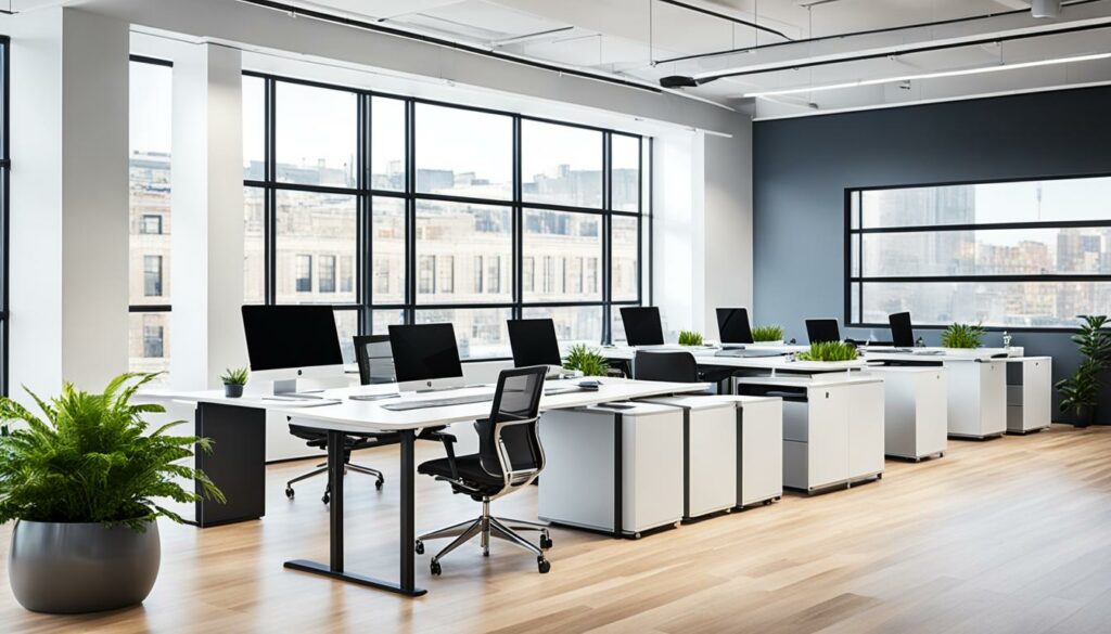 Hoteling desk space