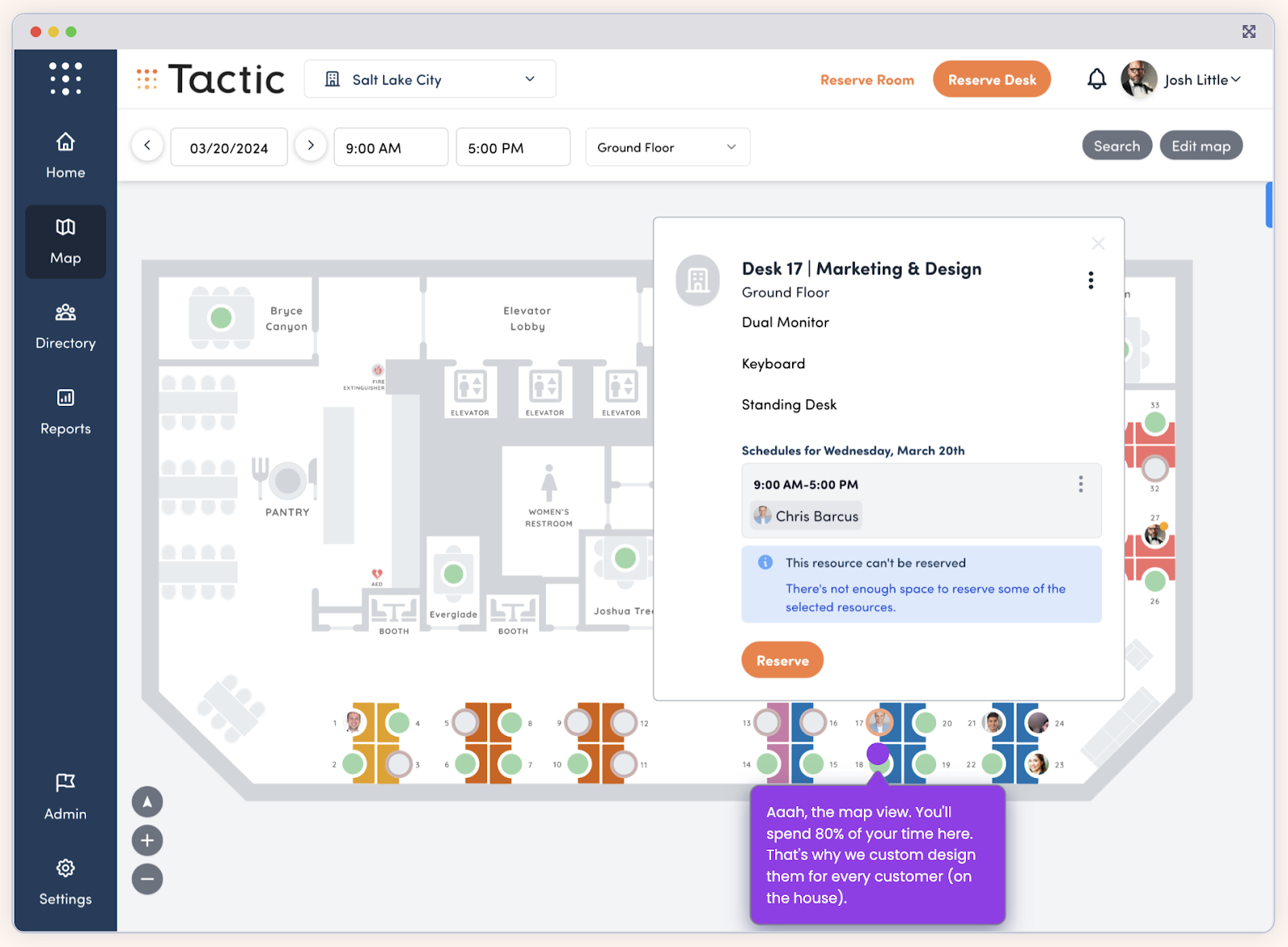 Hybrid Office Space: Tactic Desk Scheduling